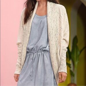 Sundance Open Cocoon Cardigan Cream Gray Speckle size XL